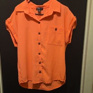 Orange Button-Up Shirt